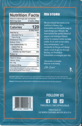 Enduro-Bites: Bite Size Peanut Butter No Bake Protein Balls (8.5 oz) - Pinole Blue